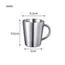 Brushed metallic stainless steel thermal mug set kitchen drinkware by Decorbites