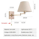 GobekUsa Adjustable Rocker Arm Wall Lamp for Living Room, Bedroom & Study