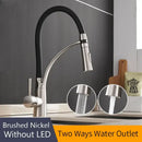 GobekUsa Brushed Nickel Kitchen Sink Faucet LED Light Mixer Tap