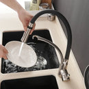 GobekUsa Brushed Nickel Kitchen Sink Faucet LED Light Mixer Tap