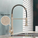 GobekUsa Brushed Nickel Pull Down Kitchen Faucet - 360° Rotation Hot Cold Water Mixer
