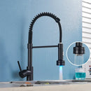 GobekUsa Brushed Nickel Pull Down Kitchen Faucet - 360° Rotation Hot Cold Water Mixer
