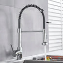 GobekUsa Brushed Nickel Pull Down Kitchen Faucet - 360° Rotation Hot Cold Water Mixer