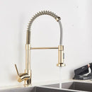 GobekUsa Brushed Nickel Pull Down Kitchen Faucet - 360° Rotation Hot Cold Water Mixer