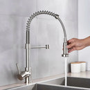 GobekUsa Brushed Nickel Pull Down Kitchen Faucet - 360° Rotation Hot Cold Water Mixer