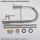 GobekUsa Brushed Nickel Pull Down Kitchen Faucet - 360° Rotation Hot Cold Water Mixer