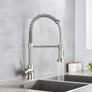 GobekUsa Brushed Nickel Pull Down Kitchen Faucet - 360° Rotation Hot Cold Water Mixer