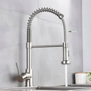 GobekUsa Brushed Nickel Pull Down Kitchen Faucet - 360° Rotation Hot Cold Water Mixer
