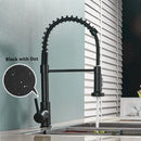 GobekUsa Brushed Nickel Pull Down Kitchen Faucet - 360° Rotation Hot Cold Water Mixer