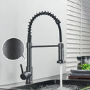 GobekUsa Brushed Nickel Pull Down Kitchen Faucet - 360° Rotation Hot Cold Water Mixer