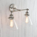 GobekUsa Funnel Glass Metal Wall Light Double Heads Sconce Lamp Fixtures