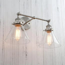 GobekUsa Funnel Glass Metal Wall Light Double Heads Sconce Lamp Fixtures