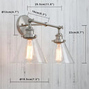 GobekUsa Funnel Glass Metal Wall Light Double Heads Sconce Lamp Fixtures