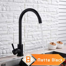 GobekUsa Brushed Nickel Kitchen Faucet Swivel Spout Single Lever Mixer Tap