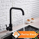 GobekUsa Brushed Nickel Kitchen Faucet Swivel Spout Single Lever Mixer Tap
