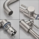 GobekUsa Brushed Nickel Kitchen Faucet Swivel Spout Single Lever Mixer Tap