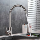 GobekUsa Brushed Nickel Kitchen Faucet Swivel Spout Single Lever Mixer Tap