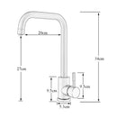GobekUsa Brushed Nickel Kitchen Faucet Swivel Spout Single Lever Mixer Tap