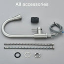 GobekUsa Brushed Nickel Kitchen Faucet with Flexible Pull Out Nozzle and Stream Sprayer
