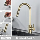 GobekUsa Brushed Nickel Kitchen Faucet with Flexible Pull Out Nozzle and Stream Sprayer