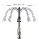 GobekUsa Brushed Nickel Kitchen Faucet with Flexible Pull Out Nozzle and Stream Sprayer