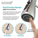 GobekUsa Brushed Nickel Kitchen Faucet with Flexible Pull Out Nozzle and Stream Sprayer