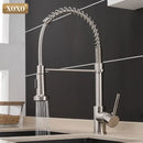 GobekUsa Brushed Nickel Kitchen Faucet Pull Out Swivel Mixer Tap 1343A-S
