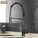 GobekUsa Brushed Nickel Kitchen Faucet Pull Out Swivel Mixer Tap 1343A-S