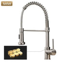 GobekUsa Brushed Nickel Kitchen Faucet Pull Out Swivel Mixer Tap 1343A-S