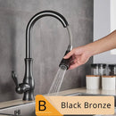GobekUsa Brushed Nickel Kitchen Faucet Pull Out Single Handle Mixer Tap