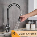 GobekUsa Brushed Nickel Kitchen Faucet Pull Out Single Handle Mixer Tap