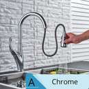 GobekUsa Brushed Nickel Kitchen Faucet Pull Out Single Handle Mixer Tap