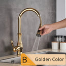 GobekUsa Brushed Nickel Kitchen Faucet Pull Out Single Handle Mixer Tap