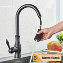 GobekUsa Brushed Nickel Kitchen Faucet Pull Out Single Handle Mixer Tap