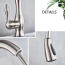 GobekUsa Brushed Nickel Kitchen Faucet Pull Out Single Handle Mixer Tap