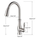 GobekUsa Brushed Nickel Kitchen Faucet Pull Out Single Handle Mixer Tap