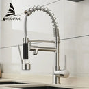 GobekUsa Brushed Nickel Kitchen Faucet Pull Out Mixer Tap Swivel Water Outlet