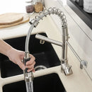 GobekUsa Brushed Nickel Kitchen Faucet Pull Out Mixer Tap Swivel Water Outlet