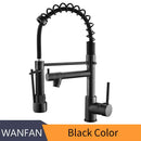 GobekUsa Brushed Nickel Kitchen Faucet Pull Out Mixer Tap Swivel Water Outlet
