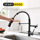 GobekUsa Brushed Nickel Kitchen Faucet Pull Out Mixer Tap Swivel Water Outlet