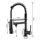 GobekUsa Brushed Nickel Kitchen Faucet Pull Out Mixer Tap Swivel Water Outlet