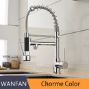 GobekUsa Brushed Nickel Kitchen Faucet Pull Out Mixer Tap Swivel Water Outlet