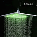 GobekUsa Brushed Nickel LED 16" Rainfall Shower Head with Color Changing Lights