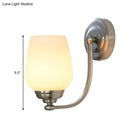 GobekUsa Milk Glass Wall Sconce Light in Nickel for Stairways