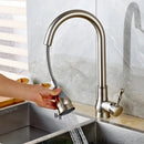 GobekUsa Brushed Nickel Pull Out Kitchen Faucet Single Lever Sprayer