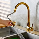 GobekUsa Brushed Nickel Pull Out Kitchen Faucet Single Lever Sprayer