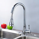 GobekUsa Brushed Nickel Pull Out Kitchen Faucet Single Lever Sprayer
