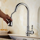 GobekUsa Brushed Nickel Pull Out Kitchen Faucet Single Lever Sprayer