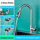 GobekUsa Brushed Nickel Pull Out Kitchen Faucet with Flexible Stream Sprayer Head
