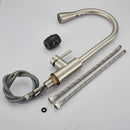 GobekUsa Brushed Nickel Pull Out Kitchen Faucet with Flexible Stream Sprayer Head